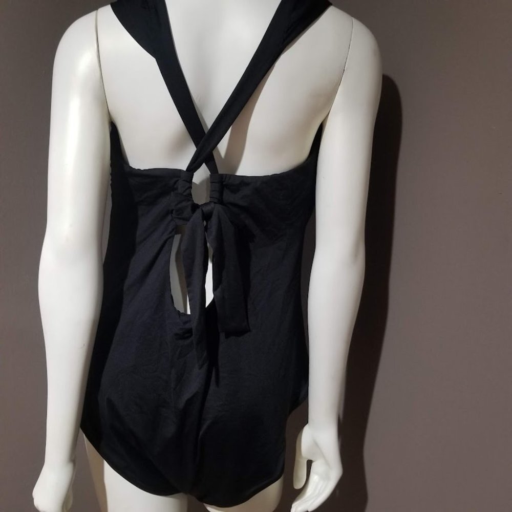 Becca Etc Plus Size Cross-Back Swimsuit - Black 3X - Picture 4 of 10